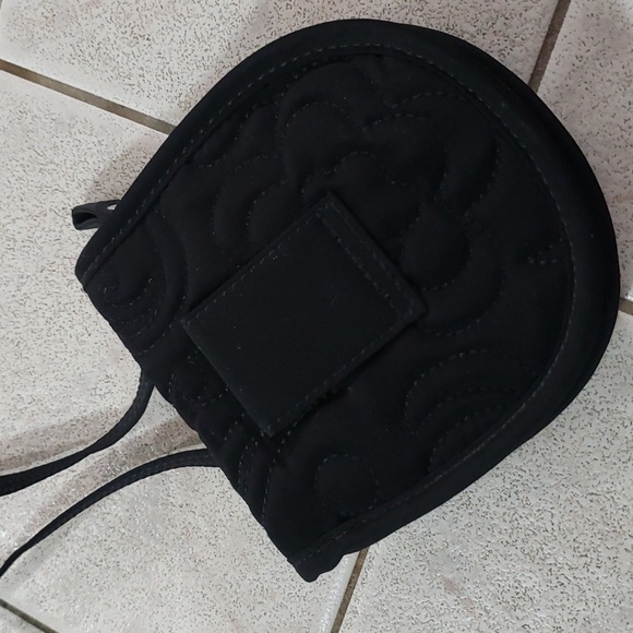 Vera Bradley VB Black Small Crossbody Purse Bag Wallet Zipper Flap - Picture 6 of 13